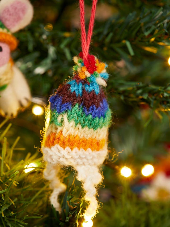 Rainbow Knitted Wool Hat Decoration for wholesale by Namaste