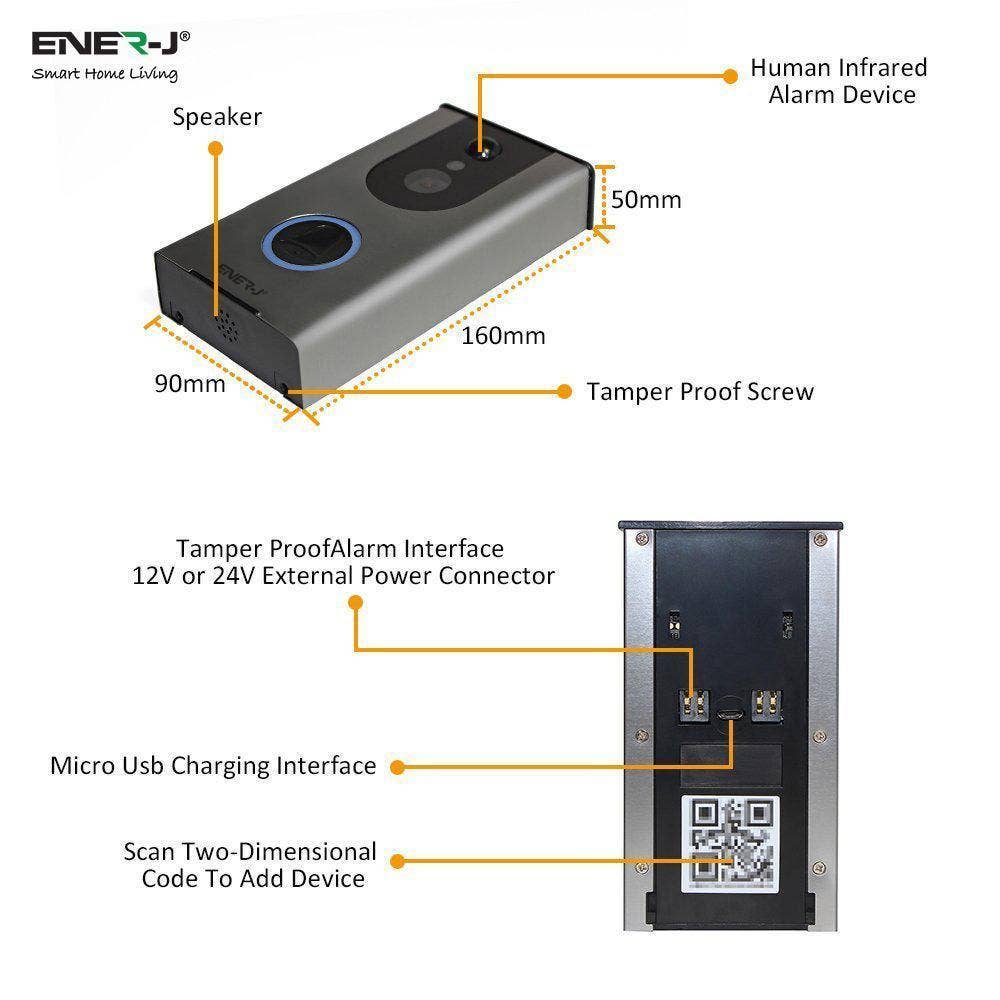ENER-J - Wholesale Camera Strap - Smart Wireless Video Door Bell with In-Built Battery6