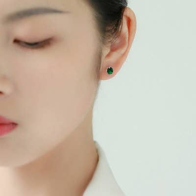 LanLivia - Vendita all'ingrosso Orecchini a bottone - Orecchini a perno con cristallo verde vintage moderno6