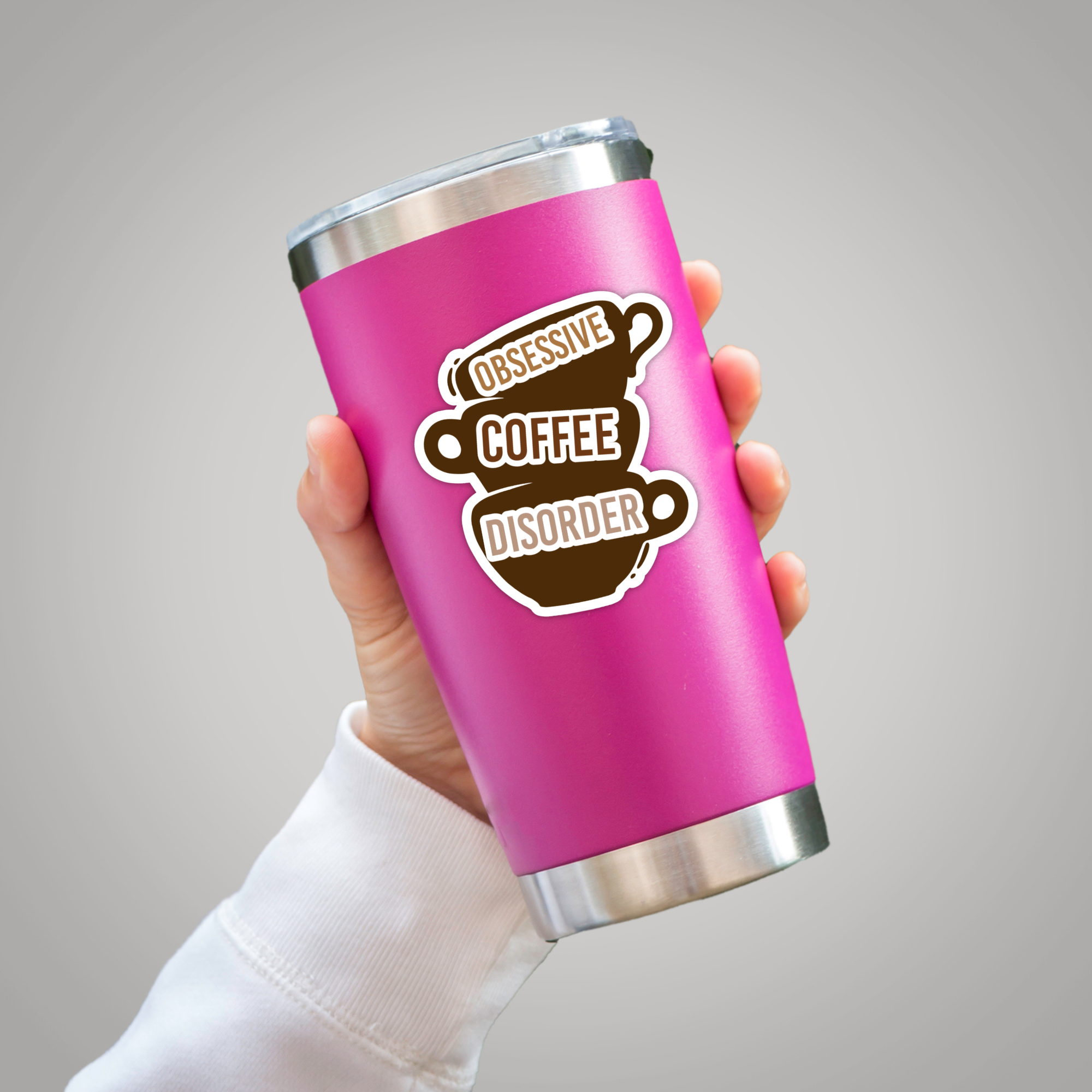 Coyote Color - Wholesale Sticker - OCD Obsessive Coffee Disorder Vinyl Sticker Decal 10
