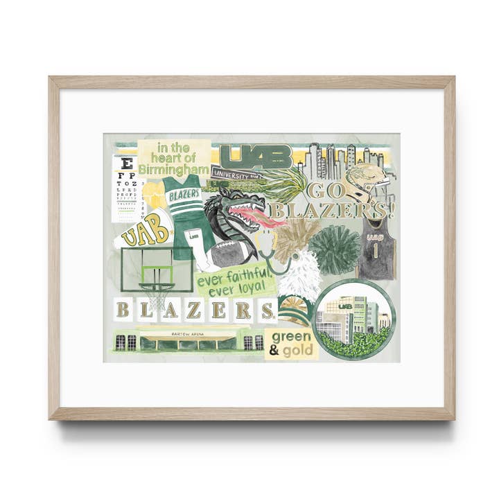 UAB Collage Print, College, Spieltag für den Großhandel von Gracefully Made Art