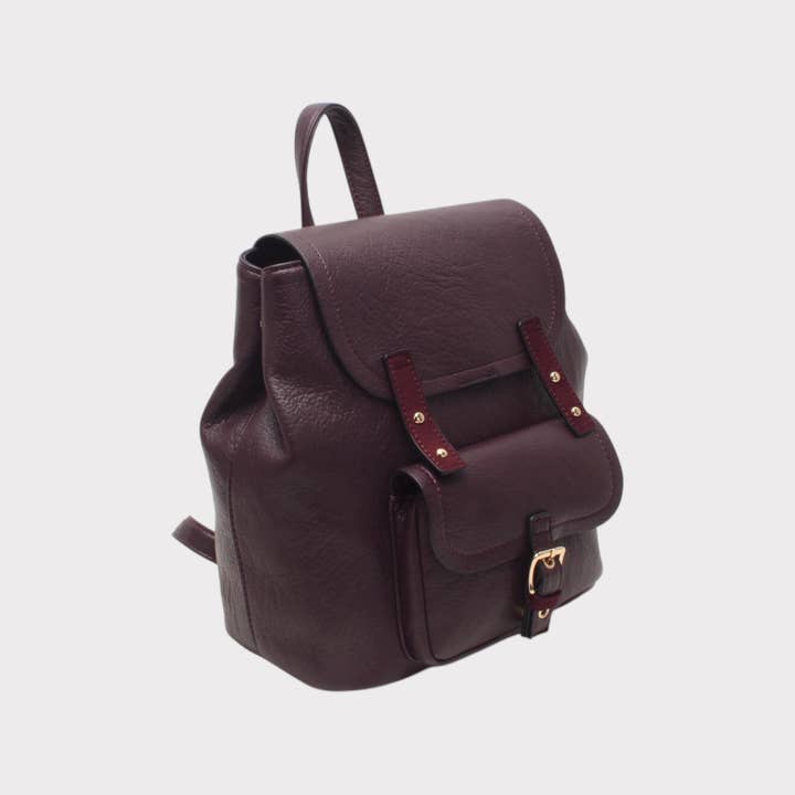 BESTINI - Wholesale Backpack - Women's - Small backpack, magnetic clasp and zipper, with front pocket4