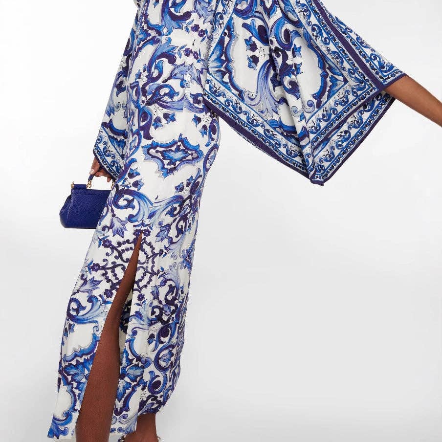 Featured Chinoiserie Chic 2025 EuropeanStyle Maxi Dress for wholesale on Faire11