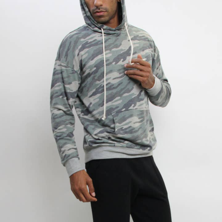 CAMO FRENCH TERRY PULLOVER HOODIE for wholesale by Coin 1804