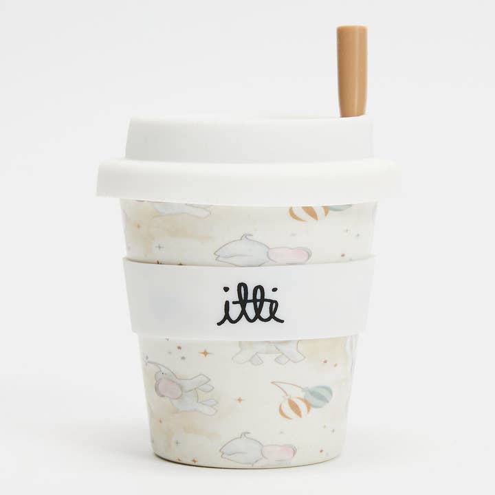 Itti - Wholesale Drinking Glass/Cup - Kids & Baby - Itti Bamboo Baby Cino Cup + 2 Straws - Ellie the Elephant0
