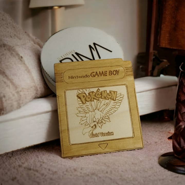 Studio Rima - Wholesale Onderzetters - Set van 6 Pokémon-cartridges, houten onderzetters, handgemaakt cadeau1