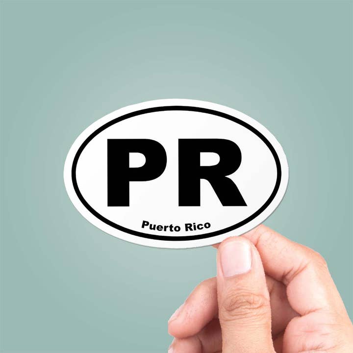 Puerto Rico PR State Oval Sticker Vinyl Decal for wholesale by CJ's Sticker Shop