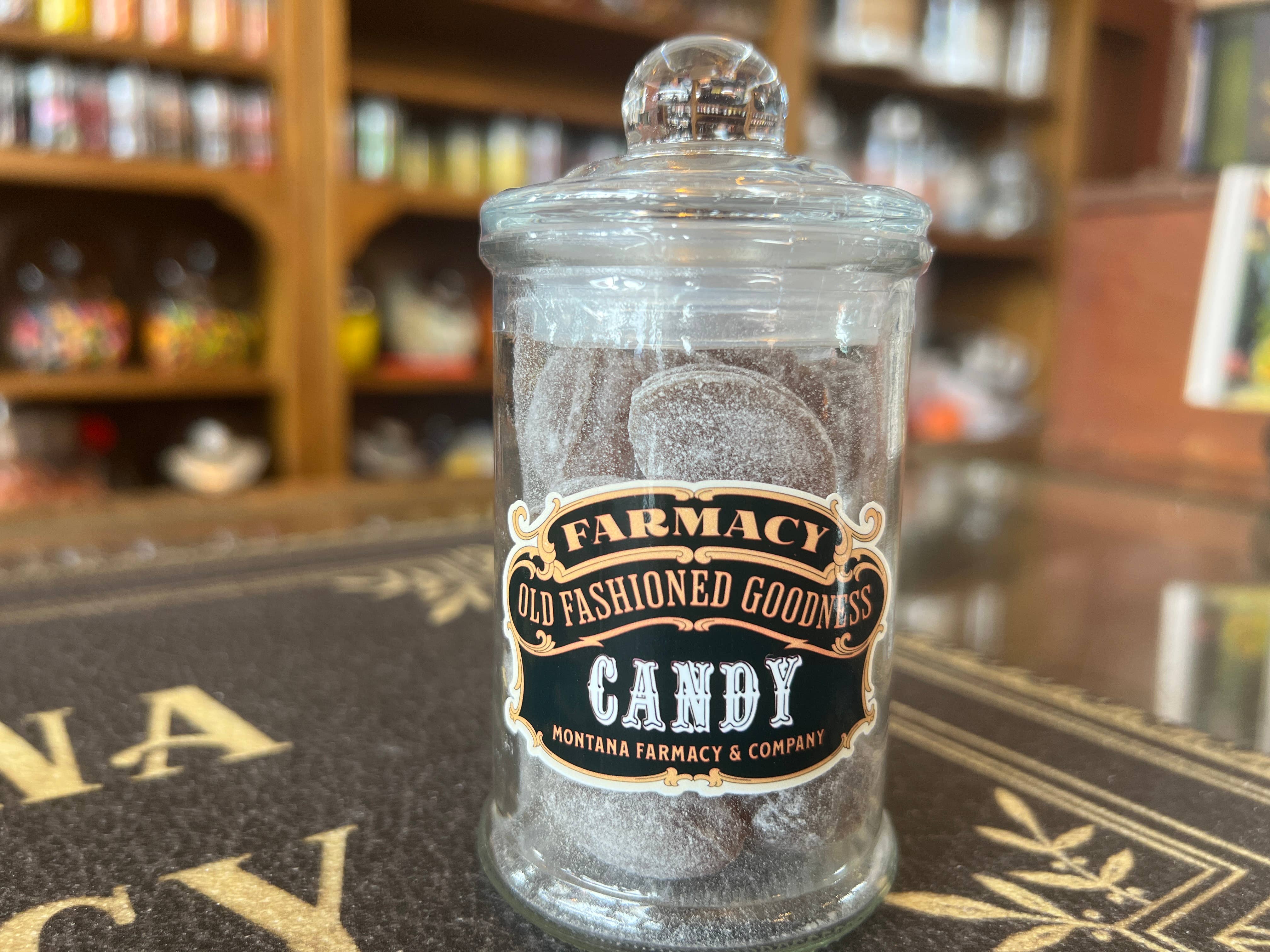 Montana Farmacy – wholesale Apothecary jar – Apothecary Jar Old Fashioned Root Beer Hard Candy jar1