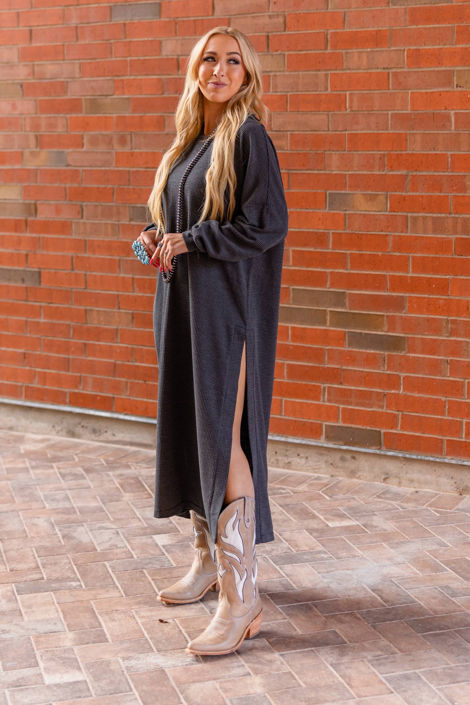 Dear Scarlett - Wholesale Cardigan - Women's - Waffle Knit Thermal Duster1