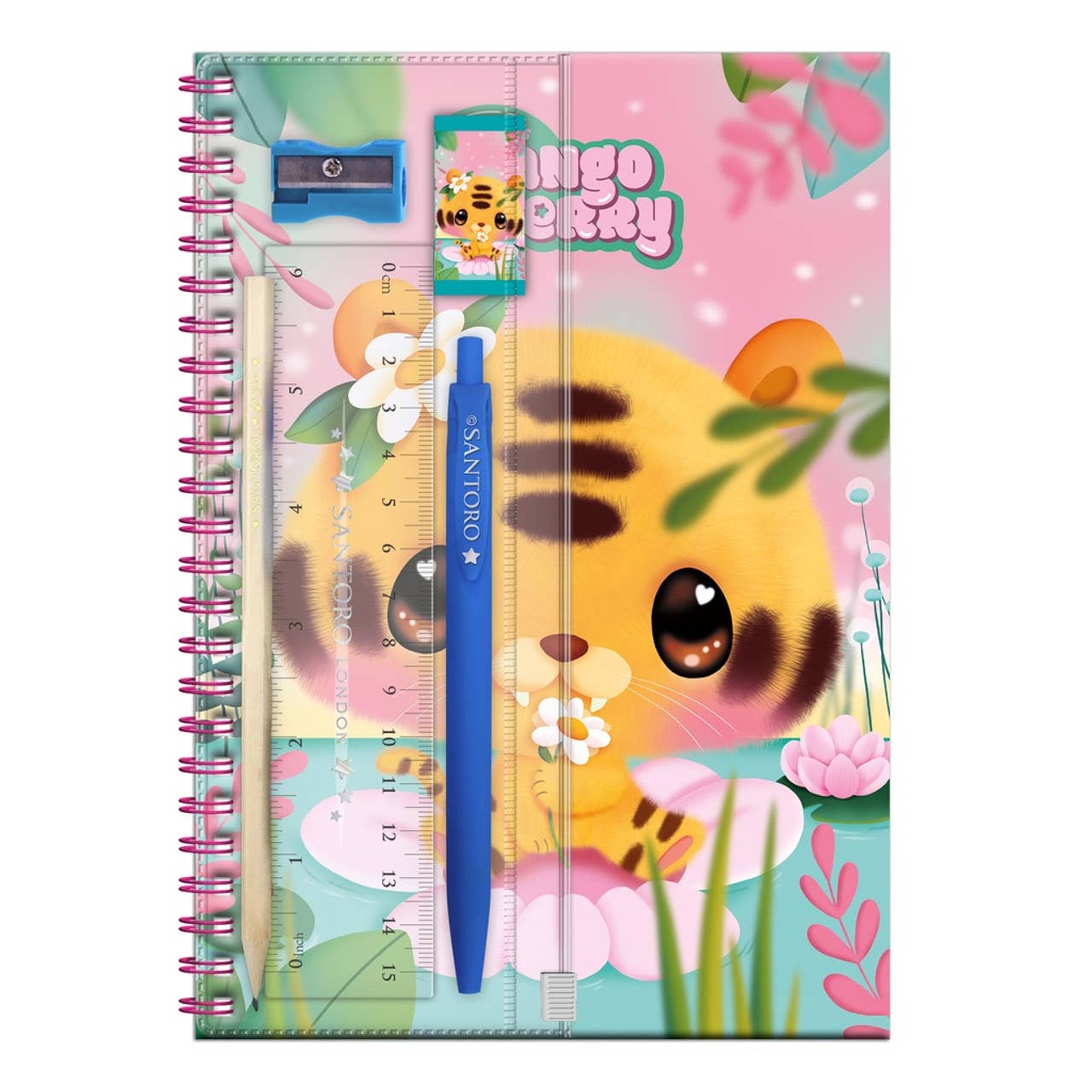 Santoro London – wholesale Notebook – Bangoberry - A5 Notebook With Stationery - Tiggy Tiger0