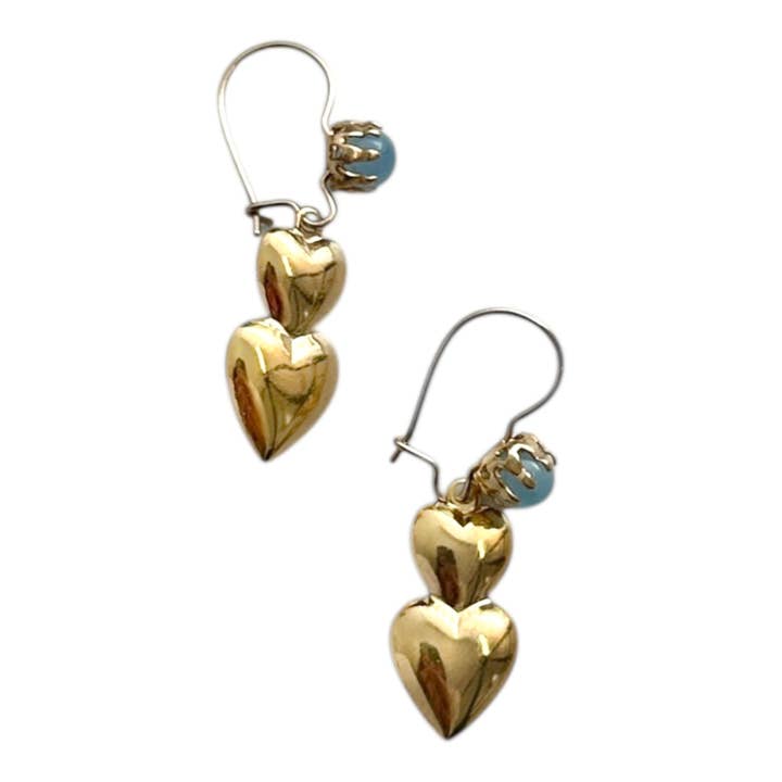 Frosted Double Heart Earrings for wholesale by The Sage Vintage
