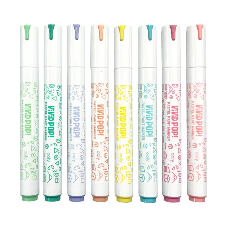 OOLY - Wholesale Markers - Kids & Baby - Vivid Pop! Water-Based Paint Markers: Pastel (Set of 8)