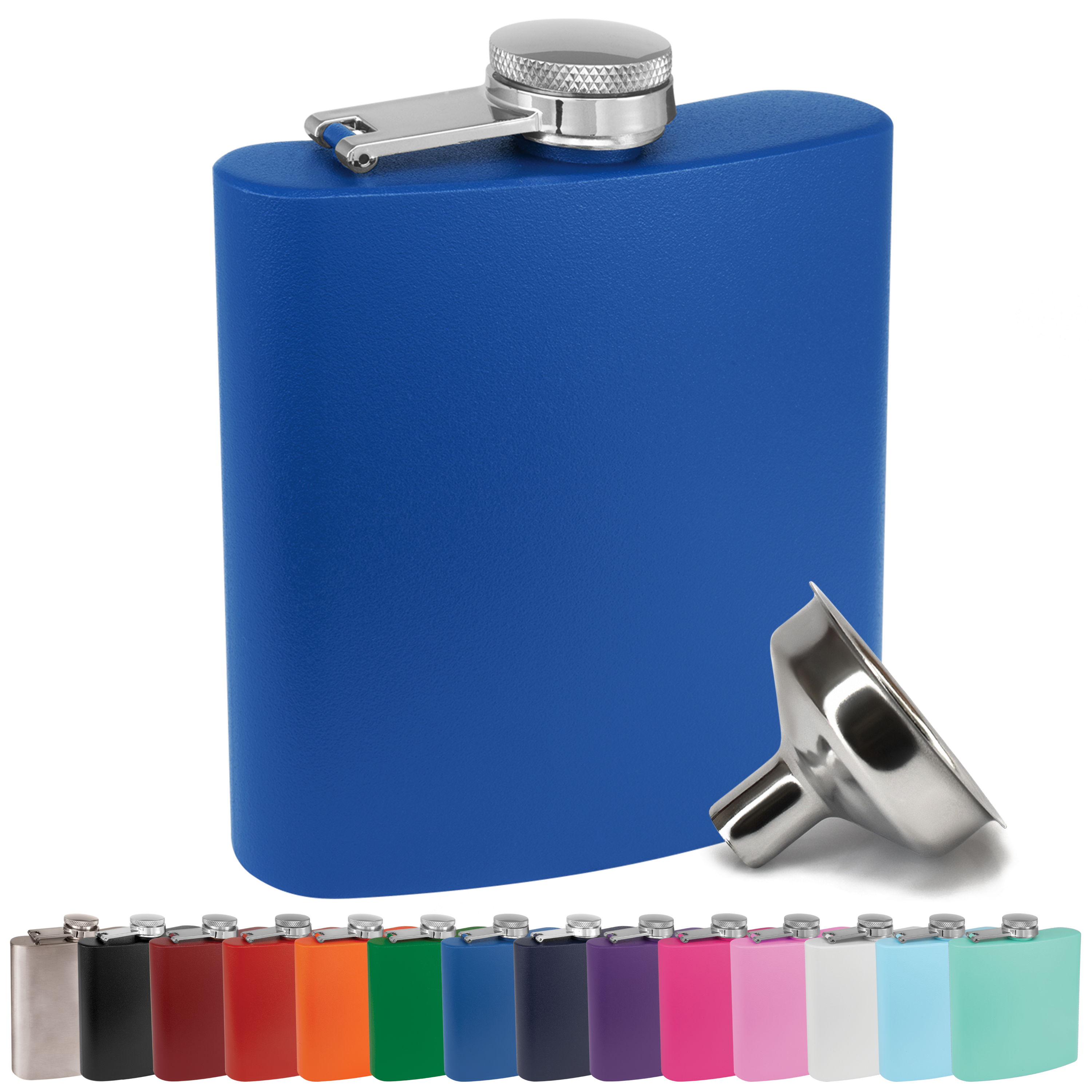 Clear Water Home Goods - Vente Flasque - Flacon à hanche en acier inoxydable de 6 oz avec entonnoir | Flacon revêtu de poudre10