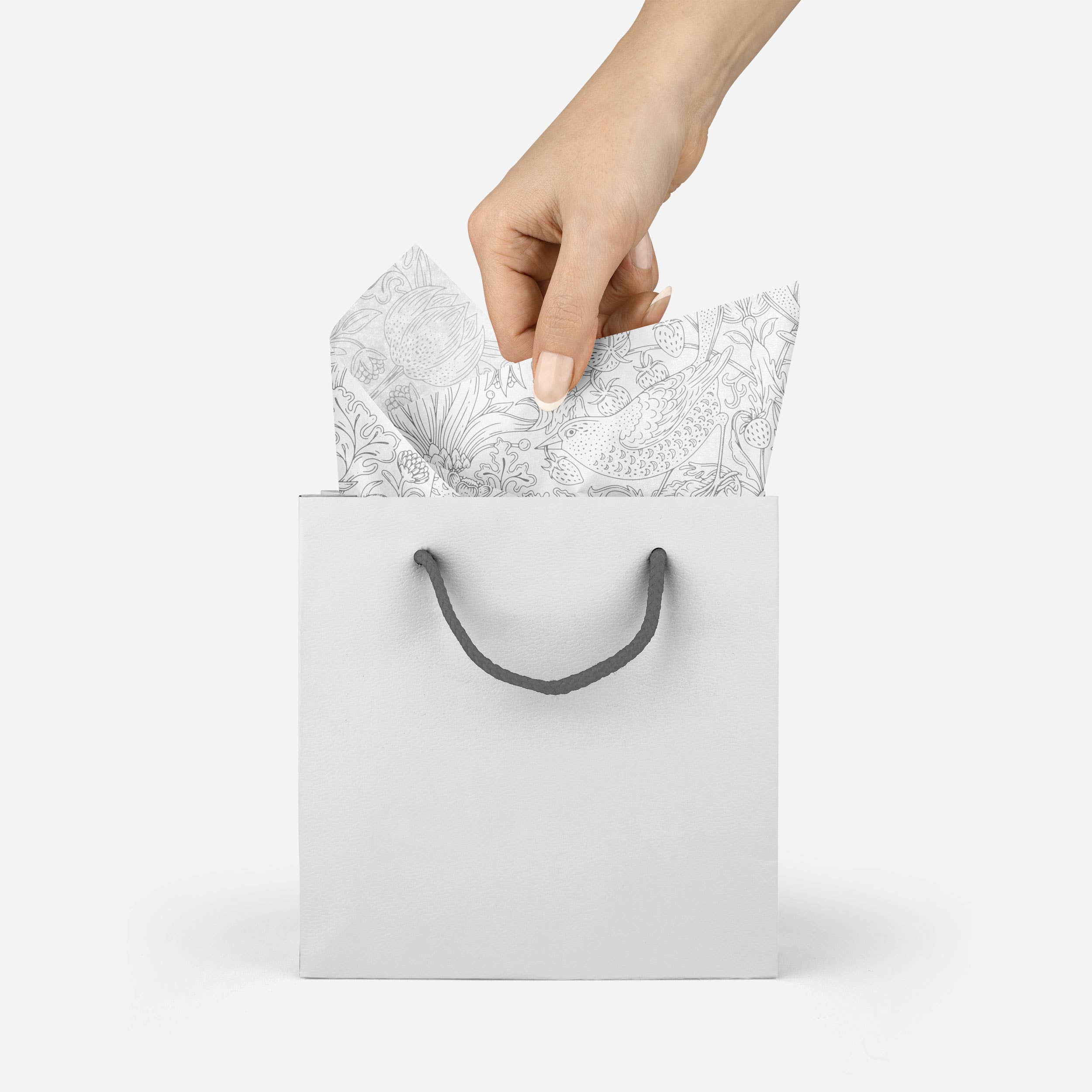 Papergem – Engroshandel Silkepapir – Silver Strawberry Thief8