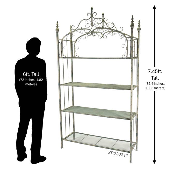 Zaer Ltd. International - Wholesale Display Shelf - 7.5ft. Tall Four Tier Standing Shelf "Stephania" 10