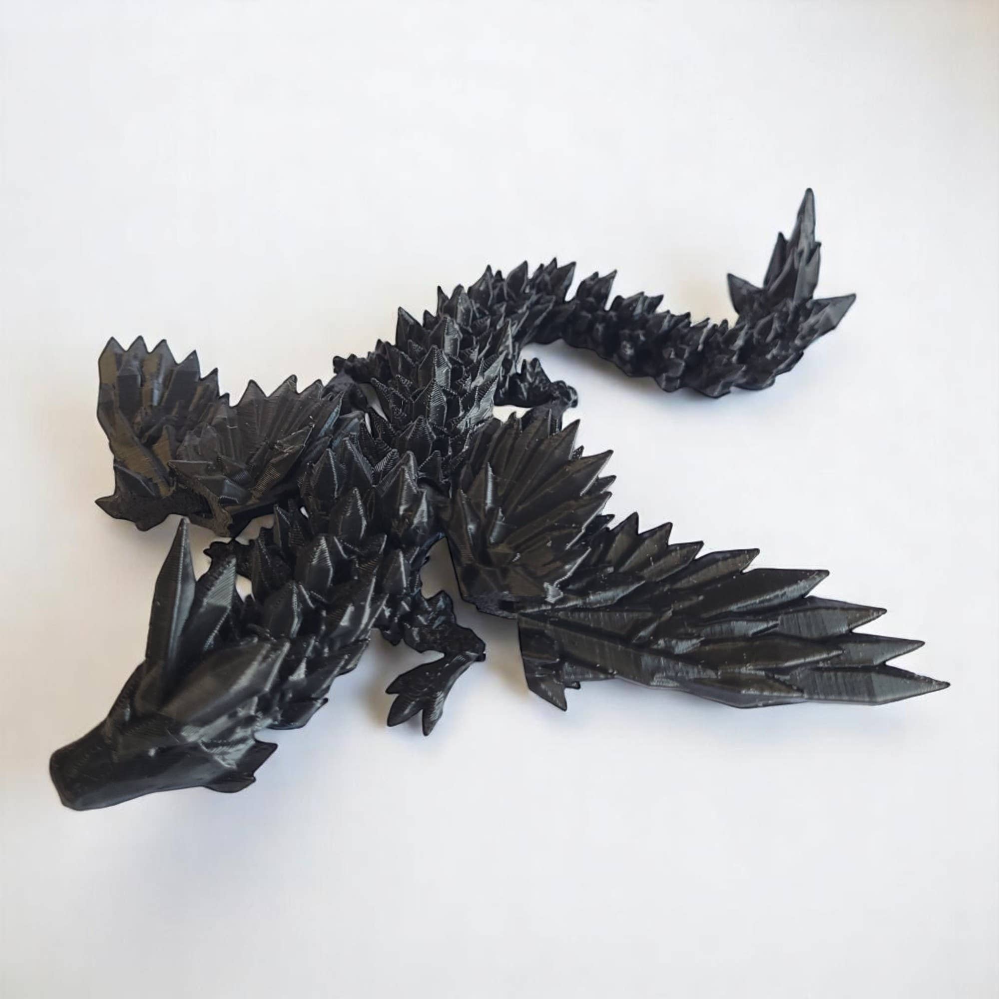 PowerTRC 3D Print - Wholesale Party Favor - 3D Printed Articulated Crystal Dragon with Wings (Large)3