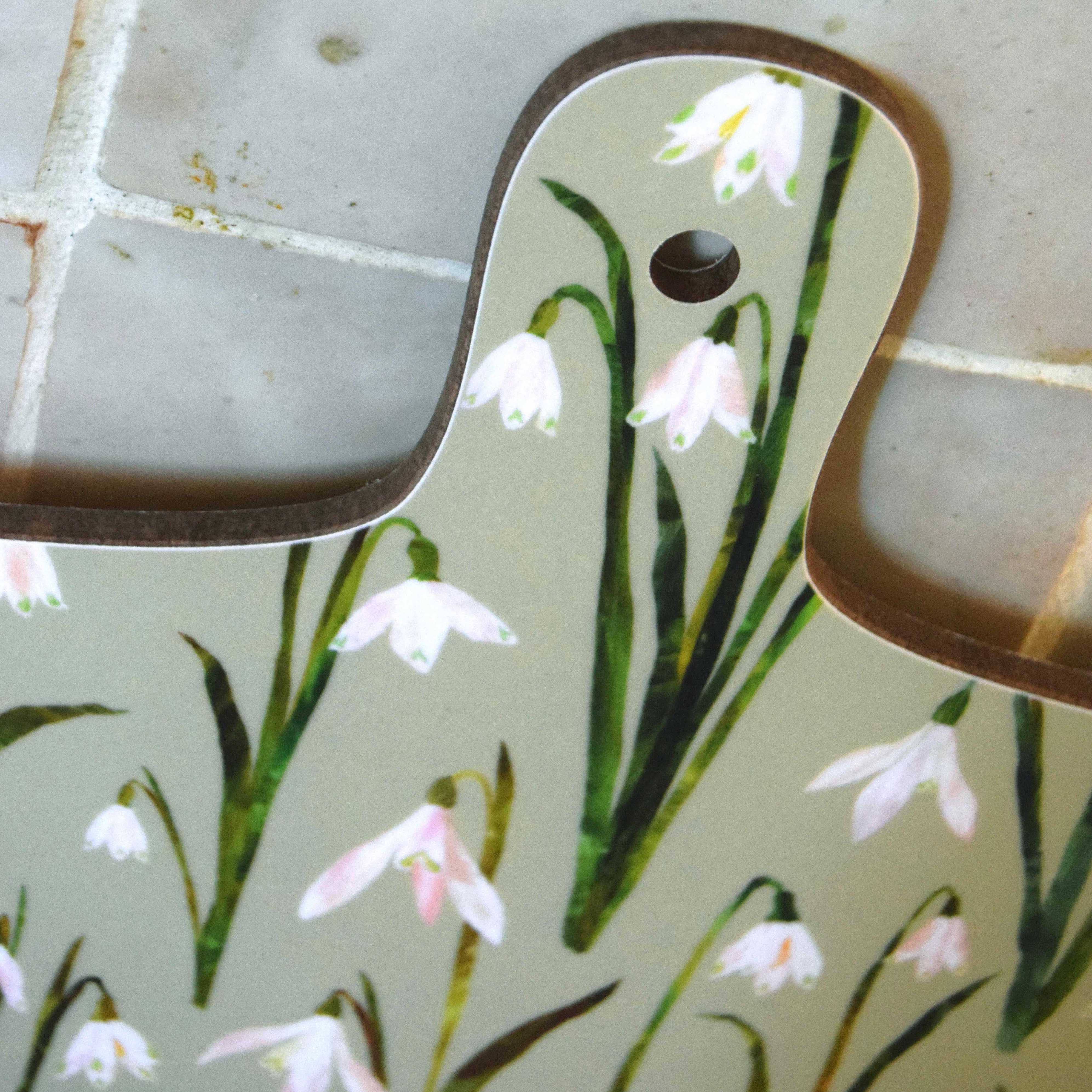 Freya Snow - Wholesale Cutting Board - Snowdrops Mini Chopping Board / Melamine Cutting Board1