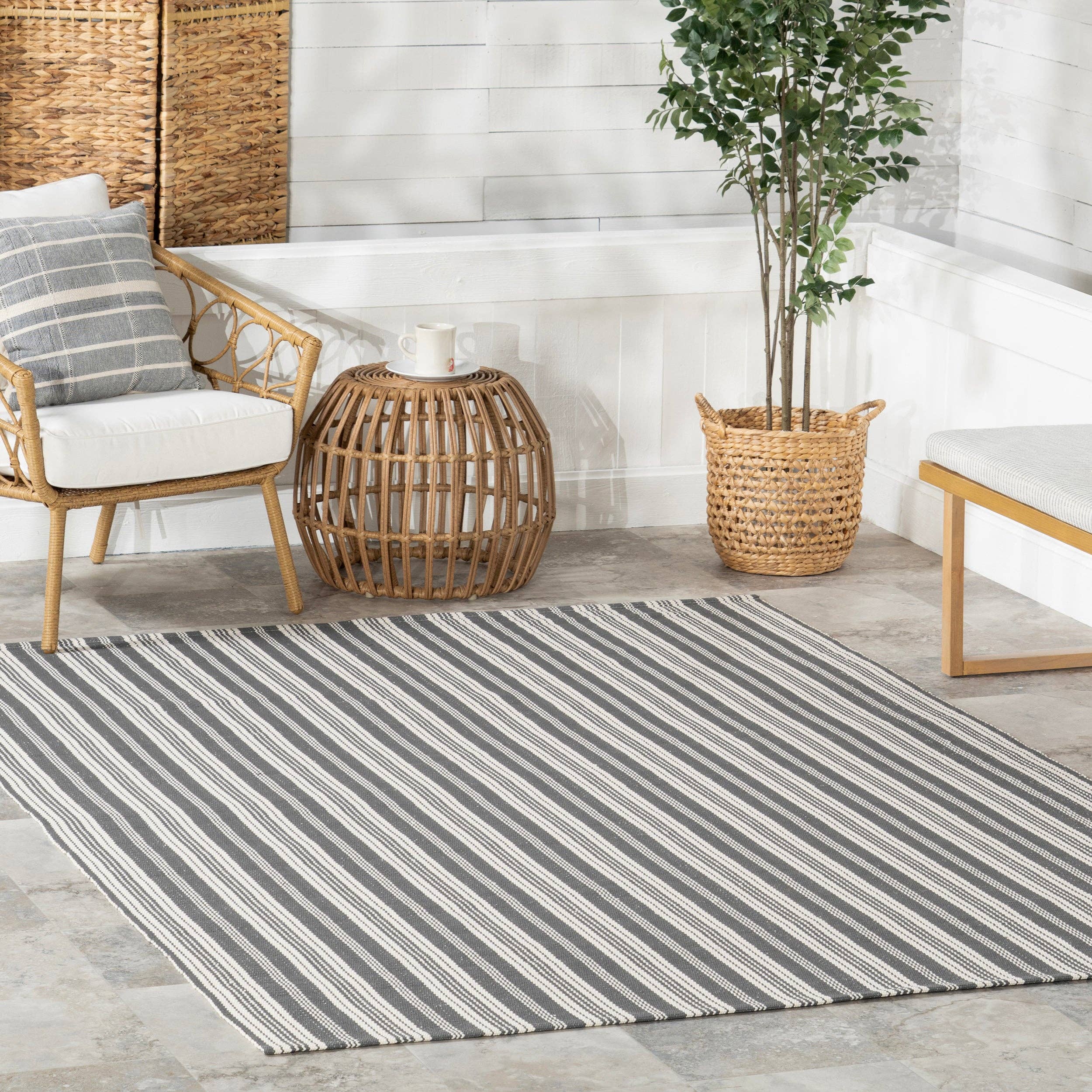 nuLOOM - Wholesale Area Rug - Home Conservatory Ticking Stripe Handwoven Indoor/Outdoor Area Rug33
