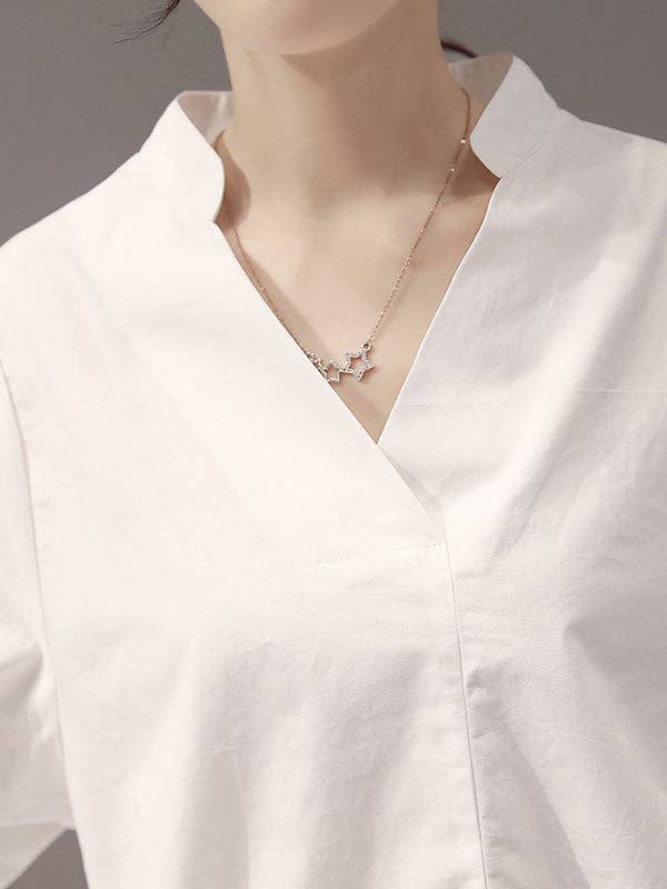 VividLux - Venta al por mayor Blusa - Mujer - Blusa Urban de color liso con cuello alto8