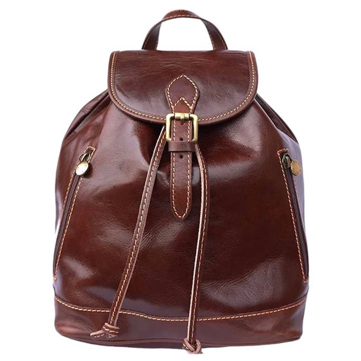 Modarno Vintage Made in Italy Genuine Leather Backpack Handmade in Italy by Expert Craftsmen — Women's Genuine Leather Backpack with Adjustable Shoulder Straps and Tablet Pocket for wholesale by MODARNO
