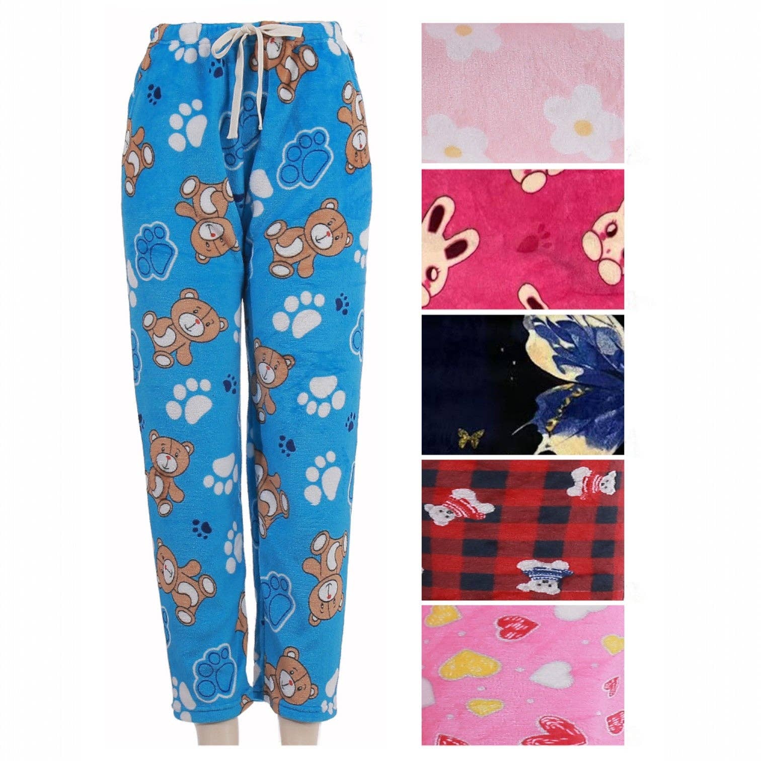 ASSORTED Winter Fleece Cartoon Pattern Pajama Pants P4686 (12PC) for wholesale on Faire0