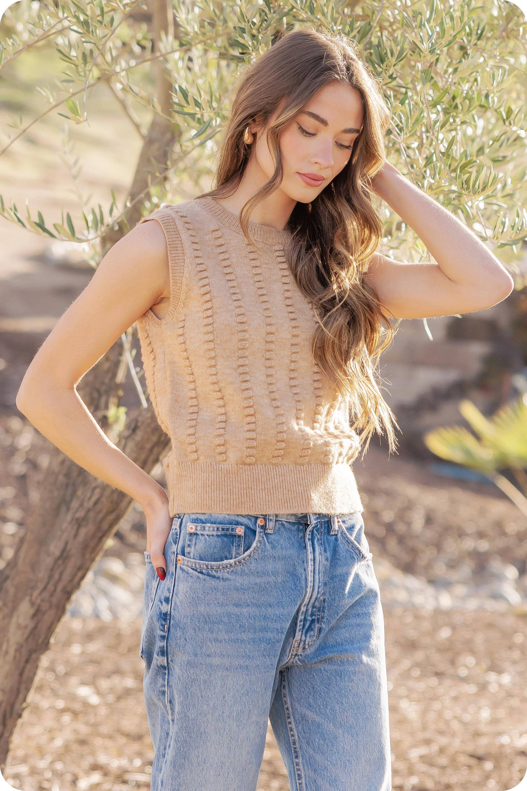 Strut & Bolt - Wholesale Outerwear Vest - Women's - Textured Sweater Vest13