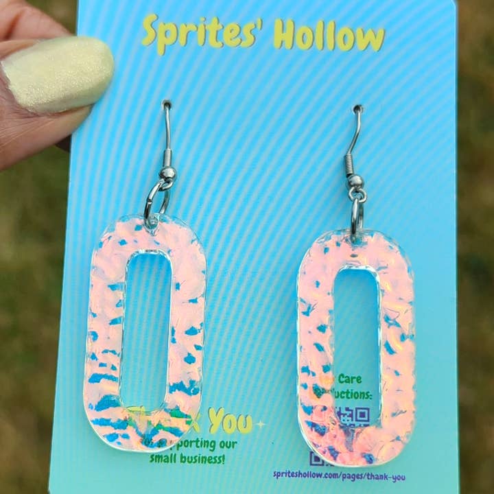 Sprites' Hollow - Wholesale Dangle Earrings - Iridescent Bubble Hoops1