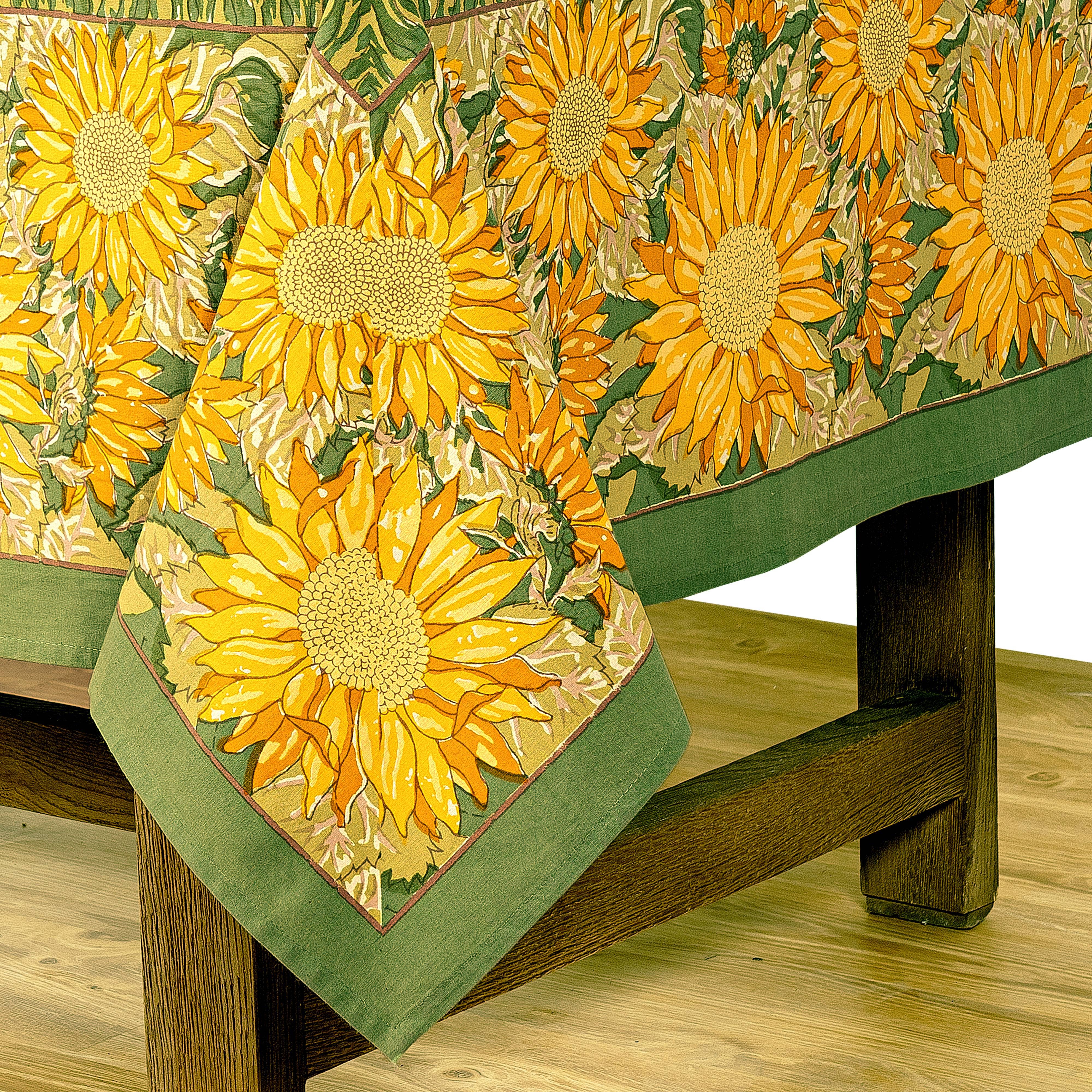 Couleur Nature - Wholesale Tablecloth - Sunflower Yellow& Green | French Tablecloths4
