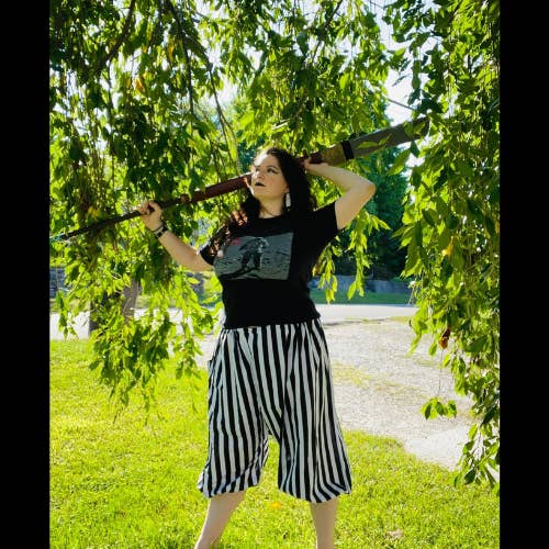 Pantaloni a righe bianche e nere per la vendita all'ingrosso da parte di BoYo Pants