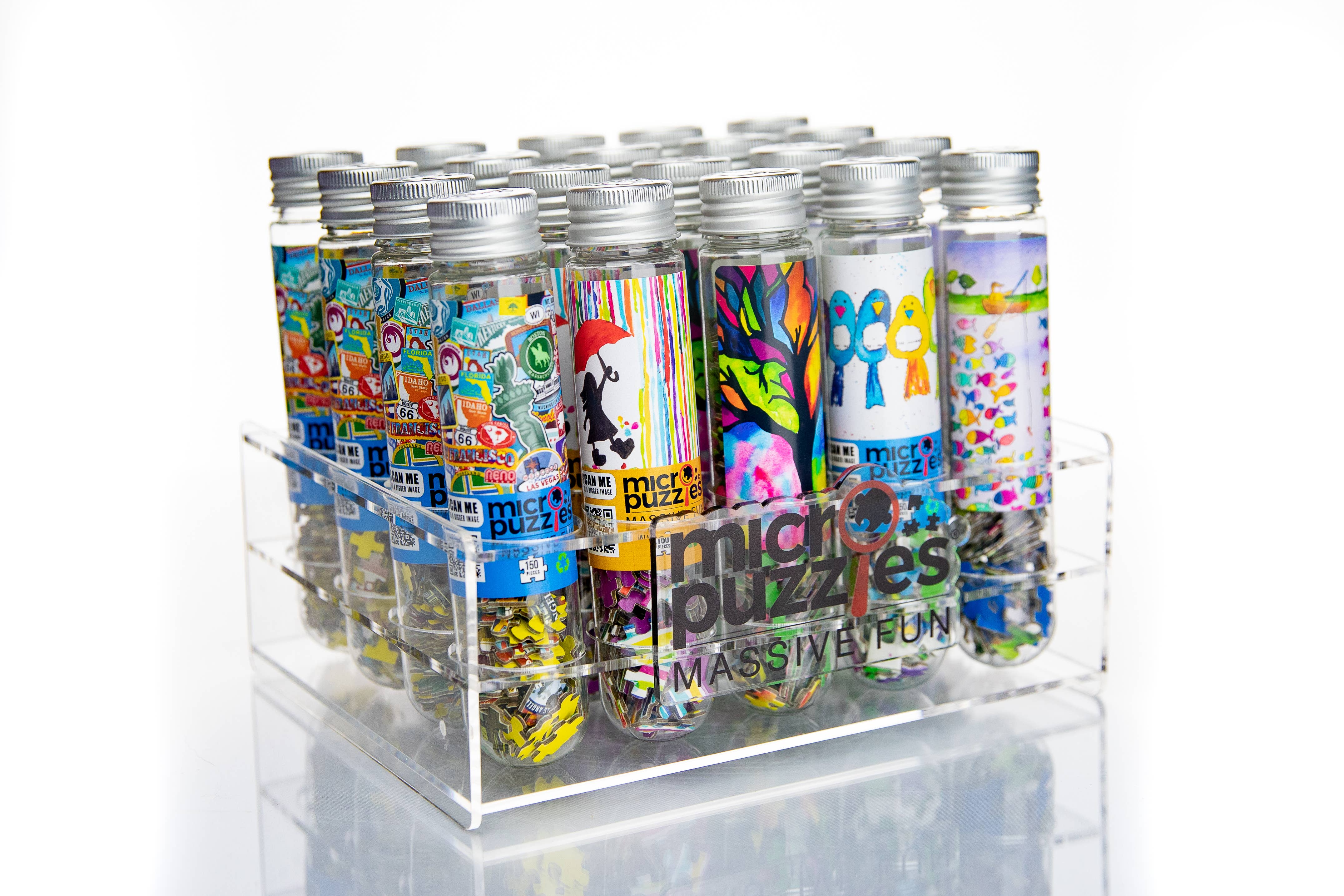 Micro Puzzles - Vendita all'ingrosso Espositore per rivenditori - Espositore in acrilico MicroPuzzles, può contenere 201