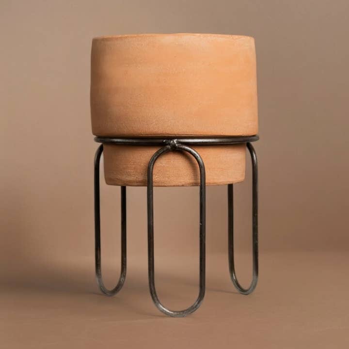 Jaro Short Terracotta Planter by Diego Olivero Studio for wholesale by Meso Goods