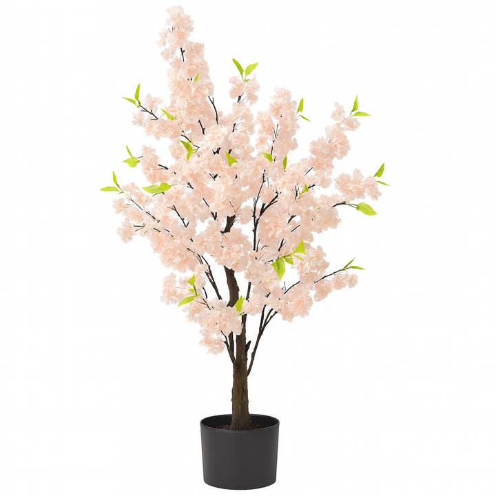 Sona Casa - Wholesale Artificial Plant - Large Nearly Natural Fake Light Peach Sichuan Cherry Blossom, 5 ft Lifelike Tall Artificial Tree, Indoor Decor for Living Room, Office, Patio4