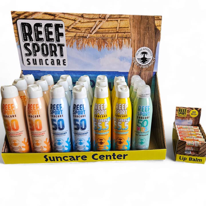 Reef Sport Suncare - Wholesale Sunscreen - REEF SPRAY + LIP SPF 50 - 21pcs + 24pcs LIP (#10002)