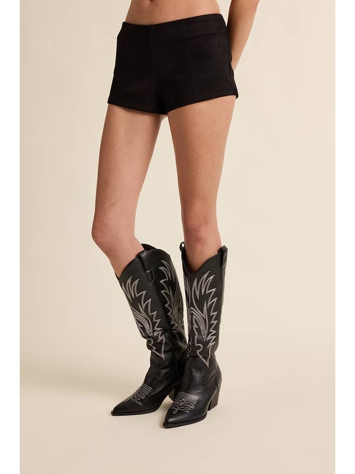 Sky to Moon - Wholesale Shorts - Women's - SUEDE SOLID COLOR SLIM FIT-IN STRETCH MICRO SHORTS1