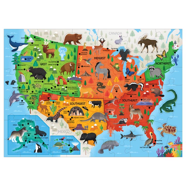 Chronicle Books - Wholesale Puzzle - Kids - Little Park Ranger National Parks Map of the U.S.A. Puzzle2