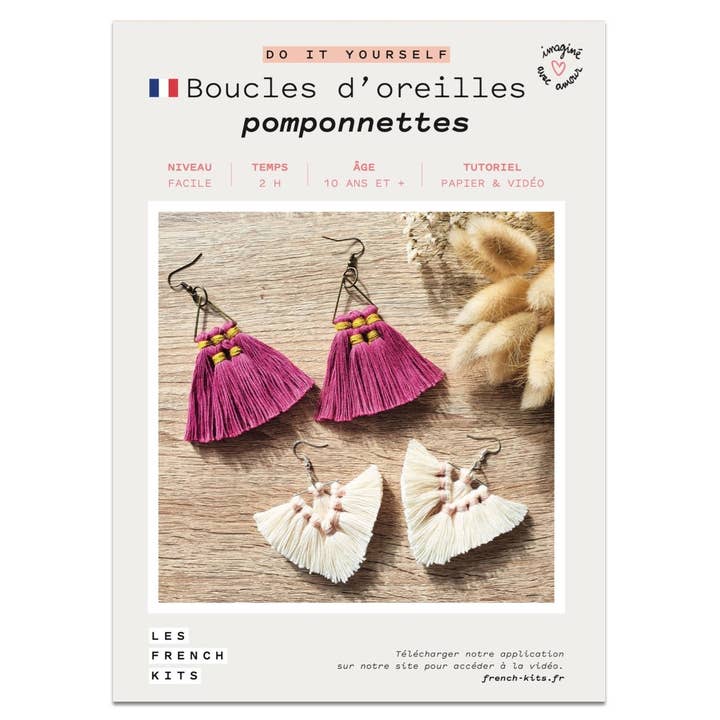 French Kits - Vendita all'ingrosso Kit per lavoretti fai da te - Kit orecchini macramè - pompon