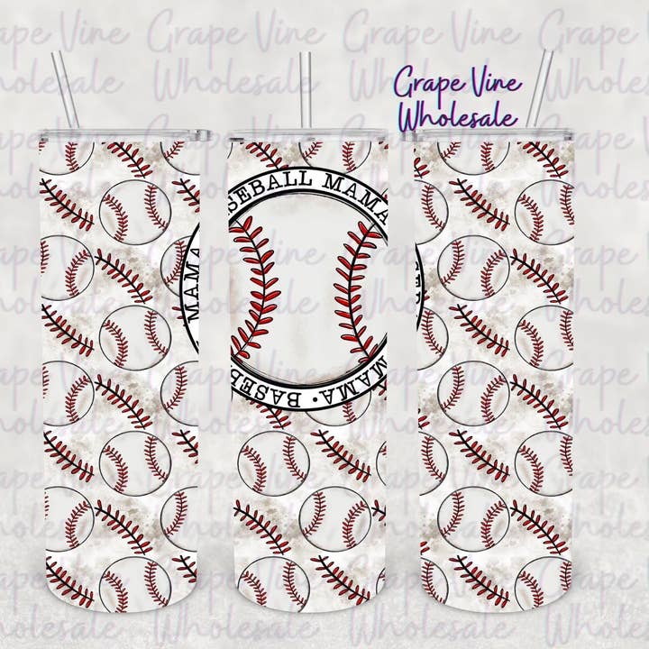 Baseball Mama 20oz Tumbler for wholesale by GrapeVineWholesale
