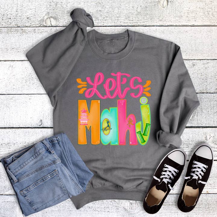 Mahjong Let's Mahj Sweatshirt for wholesale by The Way Down South