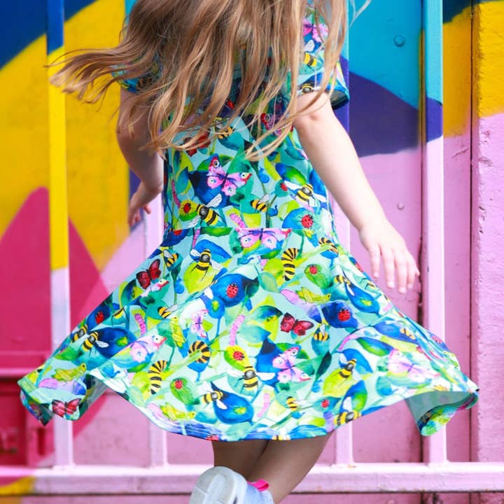 Mini Beasts Organic Dress for wholesale by My Mini Munch