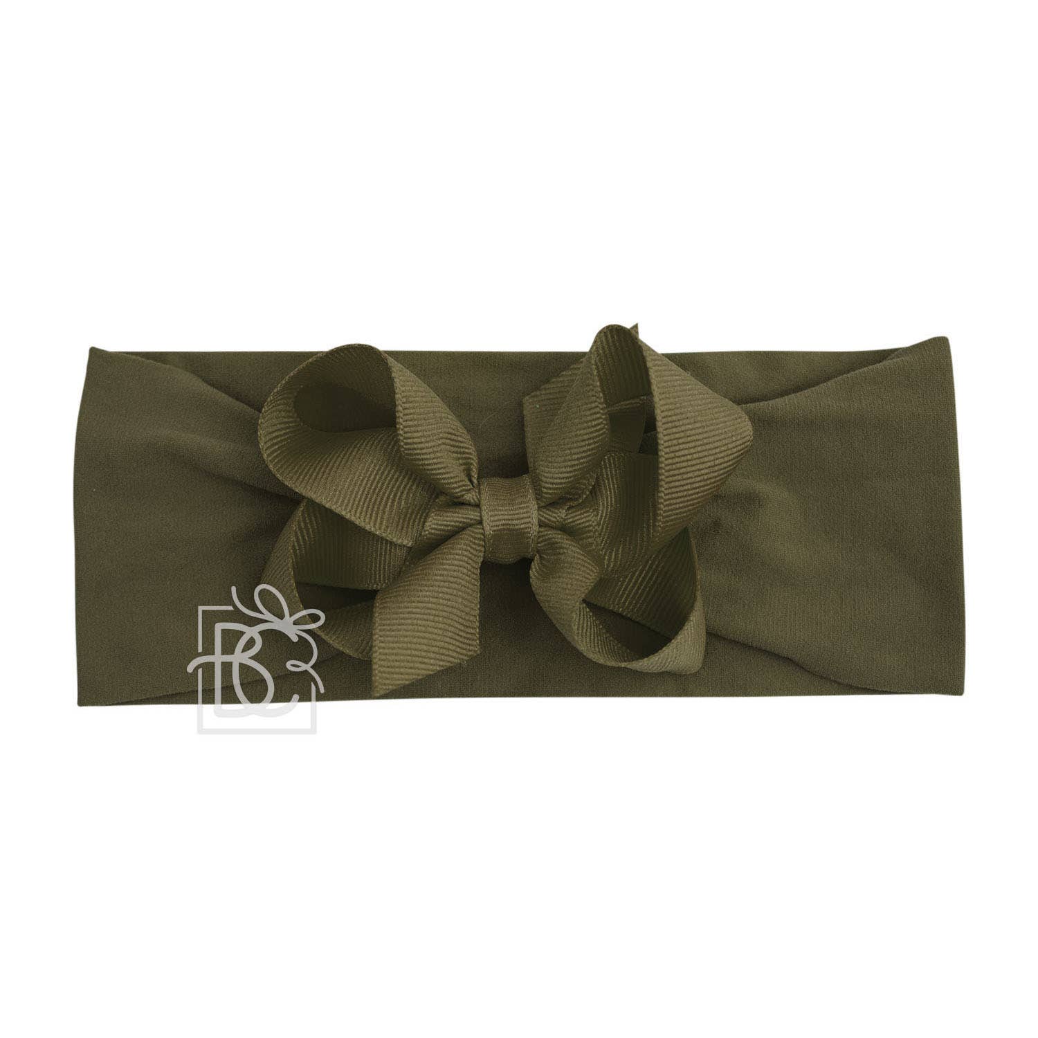 Beyond Creations, LLC - Wholesale Fashion Headband - Kids - WIDE PANTYHOSE HEADBAND W/CLASSIC GROSGRAIN BOW85