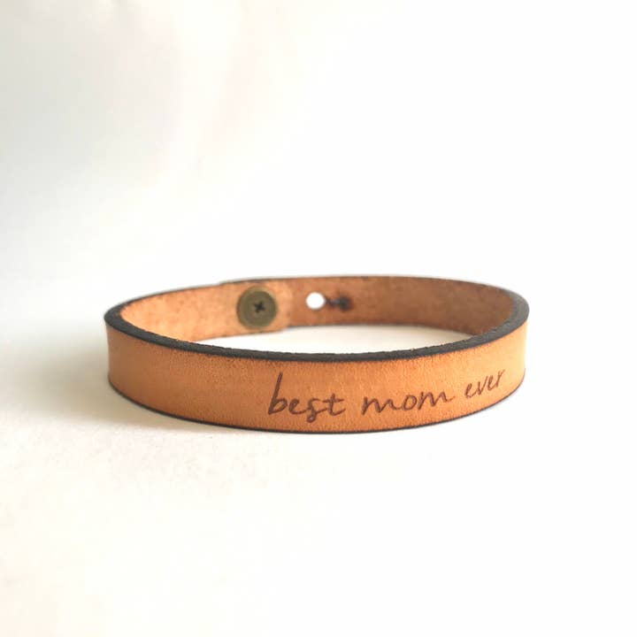 New Market Farmhouse – wholesale Bangle bracelet – Best Mom Ever Thin Leather Bracelet - Mother's Day10