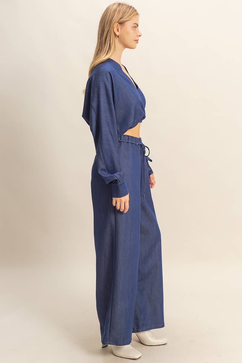 HYFVE – wholesale Top & pants set (NOT Loungewear) – Women's – Wrap Top And Wide-Leg Pants Set8