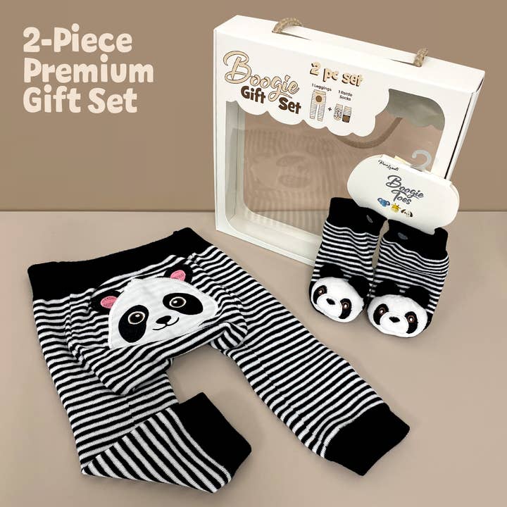 Set regalo Panda Boogie Toes & Tight per bebè, 2 pezzi, fino a 18 mesi per la vendita all'ingrosso da parte di Boogie Toes