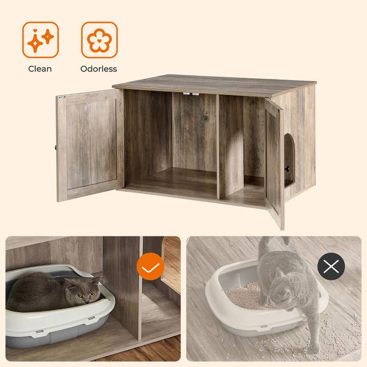 Cat Litter Box Enclosure with Removable Divider 1- for wholesale by Greenwestons