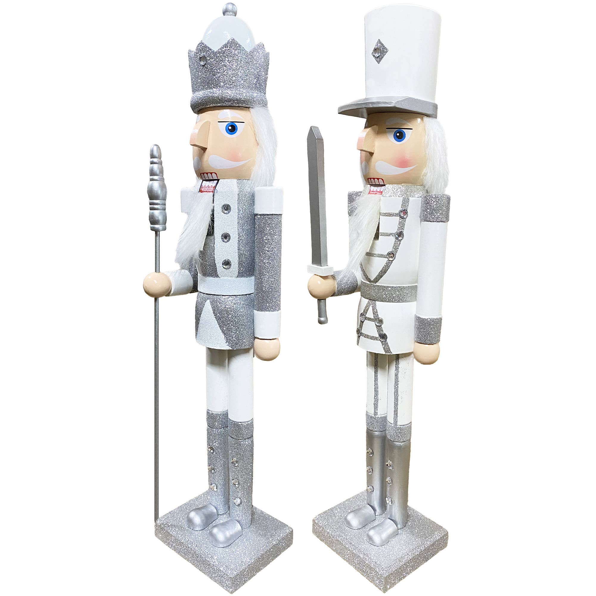 Santa’s Workshop Inc. - Wholesale Holiday Nutcracker - 24" White and Silver Nutcrackers, 2 asst.1