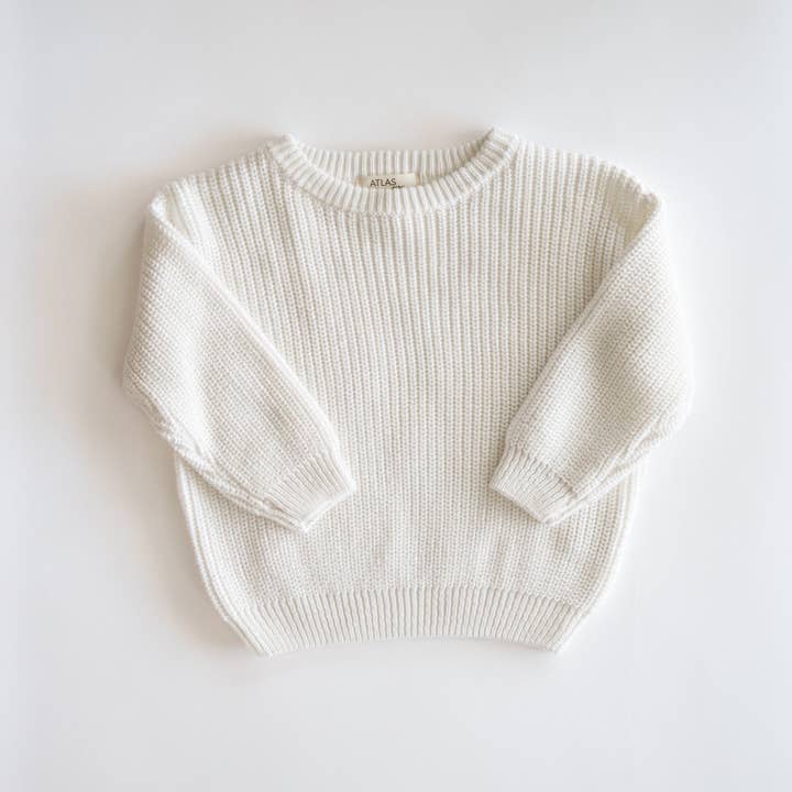 Atlas Grey - Wholesale Knit Sweater - Baby - Organic Oversized Knit Sweater2