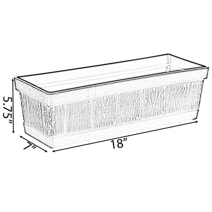 Quickway Imports – suporte para vasos de plantas por atacado – Caixa de plantador de plástico para calha retangular externa e interna, Veg5