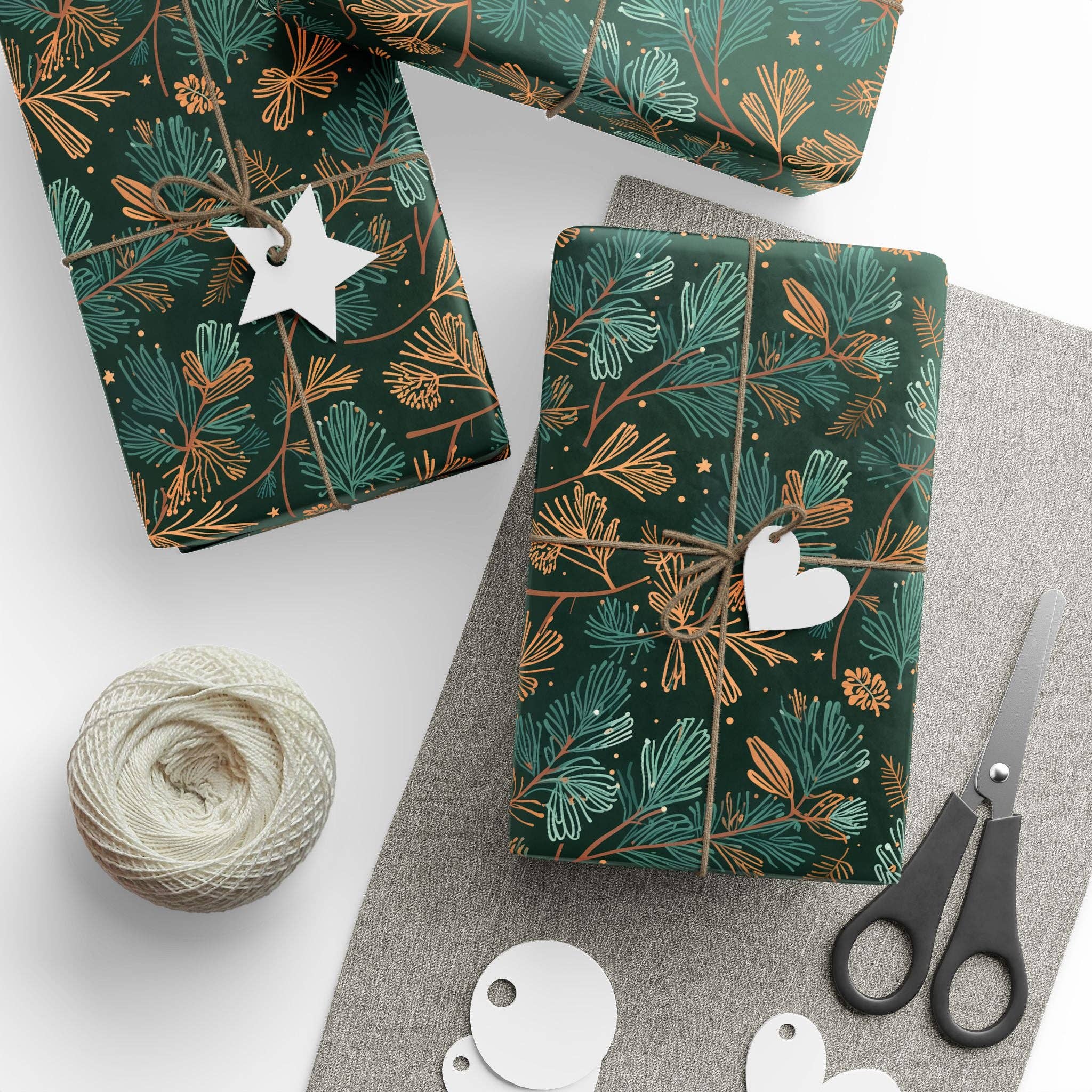 Lokipawz - Wholesale Flat Wrap - Evergreen Whimsy – Forest Pine Holiday Wrapping Paper0