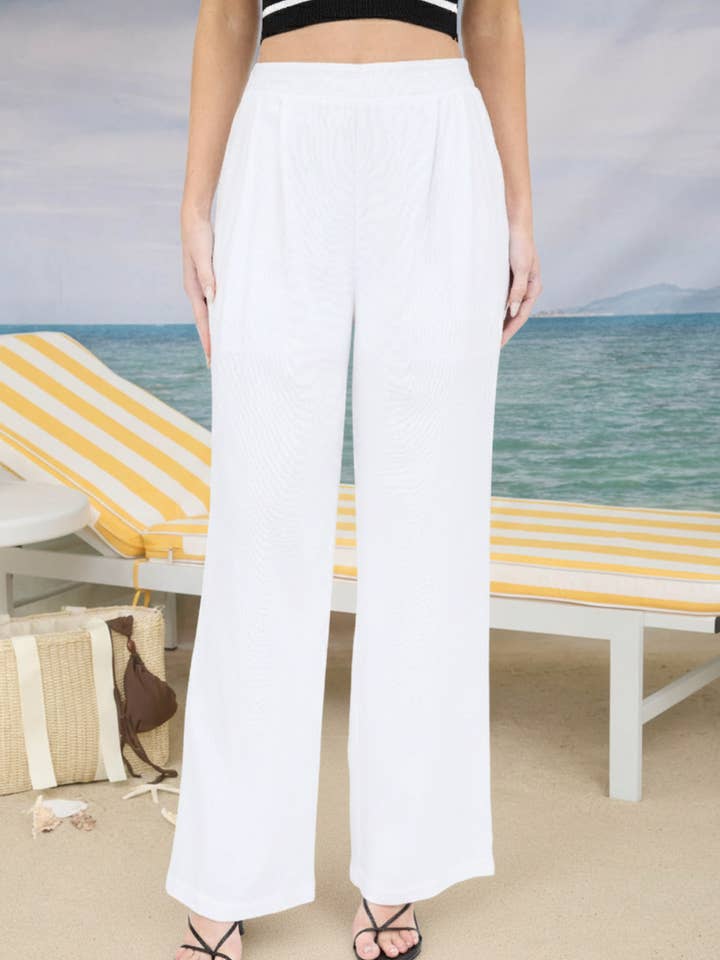 PANTALONES DE LINO CON PINZAS DELANTERAS Y CINTURA ALTA para venta al por mayor de The Workshop Studio