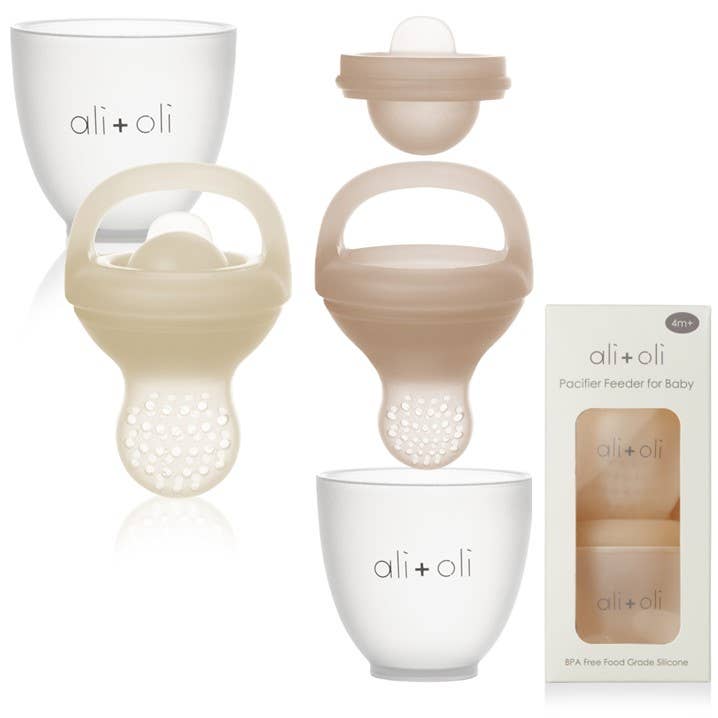 Ali+Oli - Wholesale Feeding Set - Baby - Silicone Food & Fruit Feeder (2 sizes) Oat & Coco6